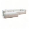 Moon Modulsofa - 1,5 Sitzer mit XXL Chaiselongue Links - Stoff Mega Ivory