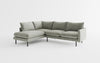 Ella Chaiselongues Sofa - Stoff Farbe Hell Grau - Links