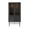 Welve - Vitrine 103cm | Metallgestell Schwarz - Esche Massiv UP