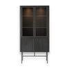 Welve - Vitrine 103cm | Metallgestell Schwarz - Eiche Massiv UP