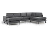 Madrid | U-Sofa - Hellgrau | Weicher Stoff - Rechts