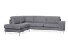 Madrid | Chaise Lounge Sofa - Hellgrau | Weicher Stoff - Links