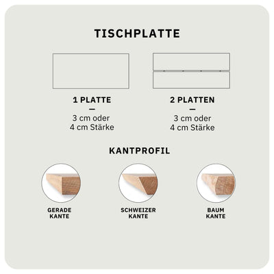 Tyr - Esstisch | 1 Platte & Baumkante - Eiche Mokka Geölt FK