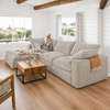 Lazy Modulsofa - 3 Sitzer mit Chaiselongue Links - Stoff Mega Taupe
