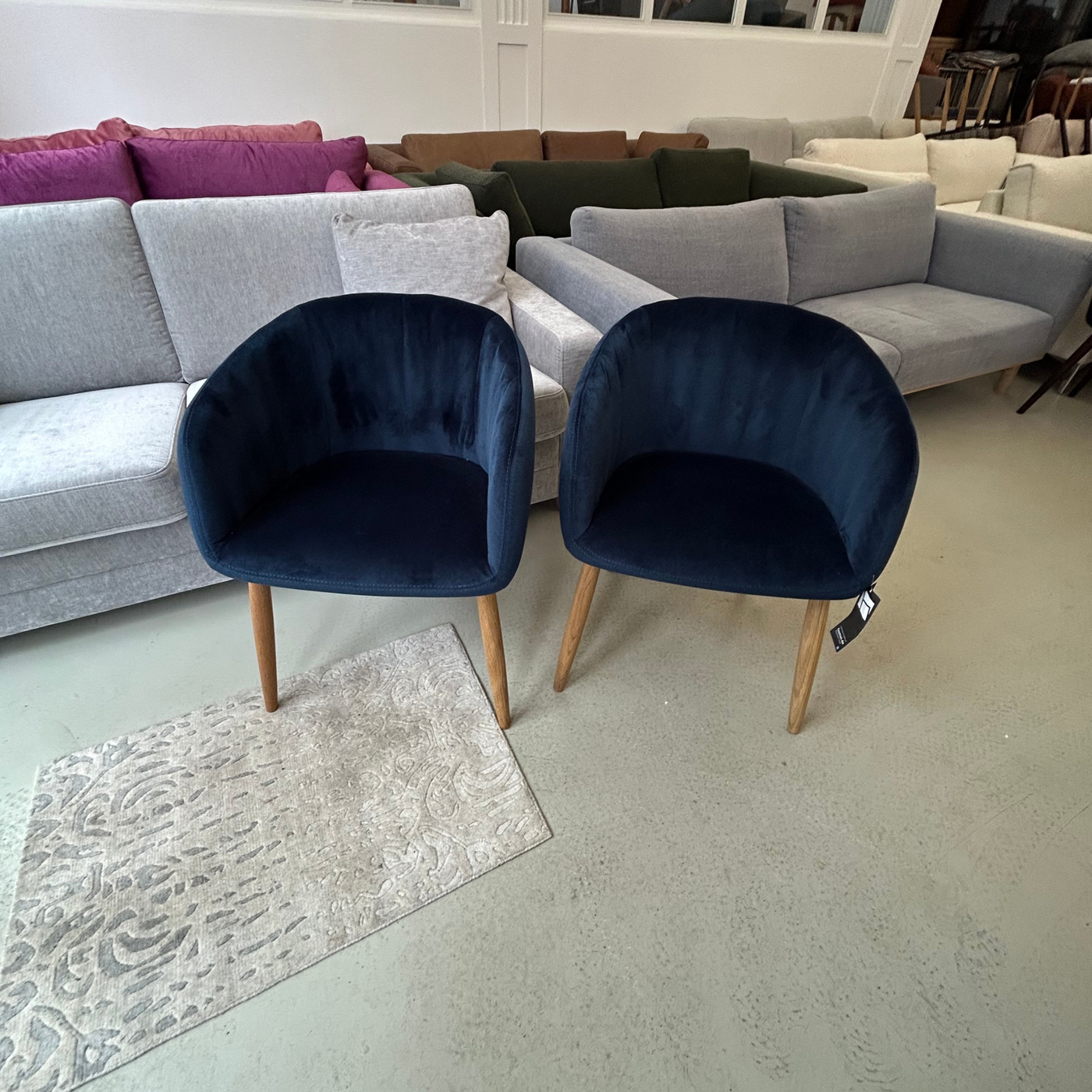 Vera Sessel - Stoff Blau - 2 Stück