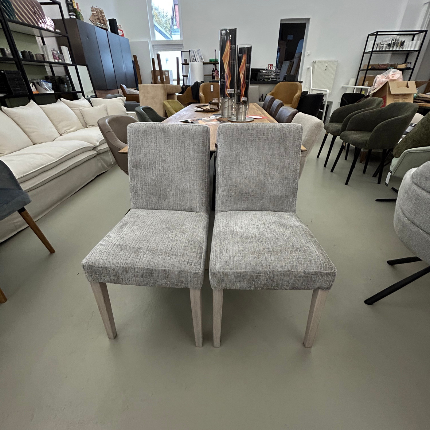 Celine Stuhl - Stoff Grau - 2 Stück