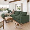 Lazy Modulsofa - 3 Sitzer mit Chaiselongue Links - Stoff Terranova Tanne