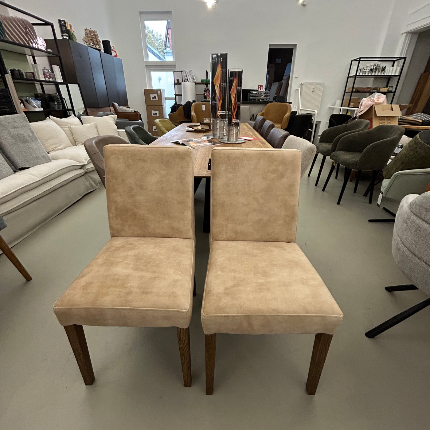 Celine Stuhl - Stoff Beige - 2 Stück