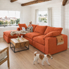 Lazy Modulsofa - 3 Sitzer mit Chaiselongue Links - Stoff Terranova Rost