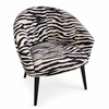 Lucky Sessel - Stoff Animal Salt and Pepper | Gestell Holz | Outlet