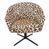 Lucky Sessel - Stoff Animal Salt and Pepper | Gestell Metall Schwarz | Outlet