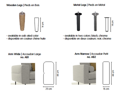 Louise Modulsofa - 3 Sitzer mit XL Maxi Modul Rechts - Leder Balder