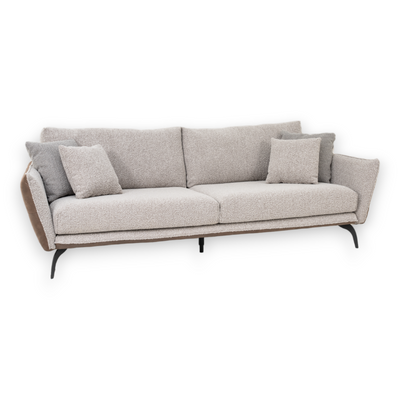 Ekko Modulsofa - 3 Sitzer - Stoff Ascot Toffee | Leder Bull Braun