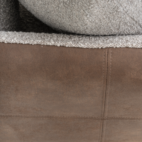 Ekko Modulsofa - 3 Sitzer - Stoff Ascot Toffee | Leder Bull Braun