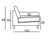 Ekko Modulsofa - 3 Sitzer - Stoff Ascot Toffee | Leder Bull Braun