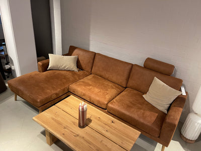 Believe Sofa 2,5 Sitzer mit Chaiselongue - Leder Bull Braun - Outlet