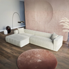 Moon Modulsofa - Mit Chaiselongue - Stoff Mega Ivory