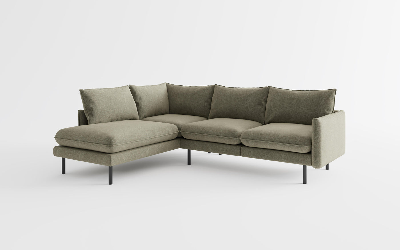 Ella Chaiselongues Sofa - Stoff Farbe Beige - Links