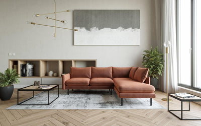 Ella Chaiselongues Sofa - Stoff Farbe Abricot - Rechts