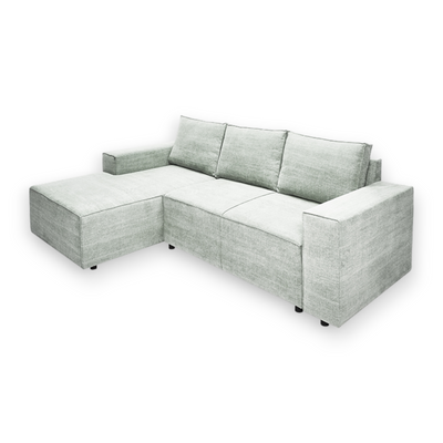 Karlstad Schlafsofa - 2 Sitzer mit Chaiselongue Links - Stoff Kiss Light Green