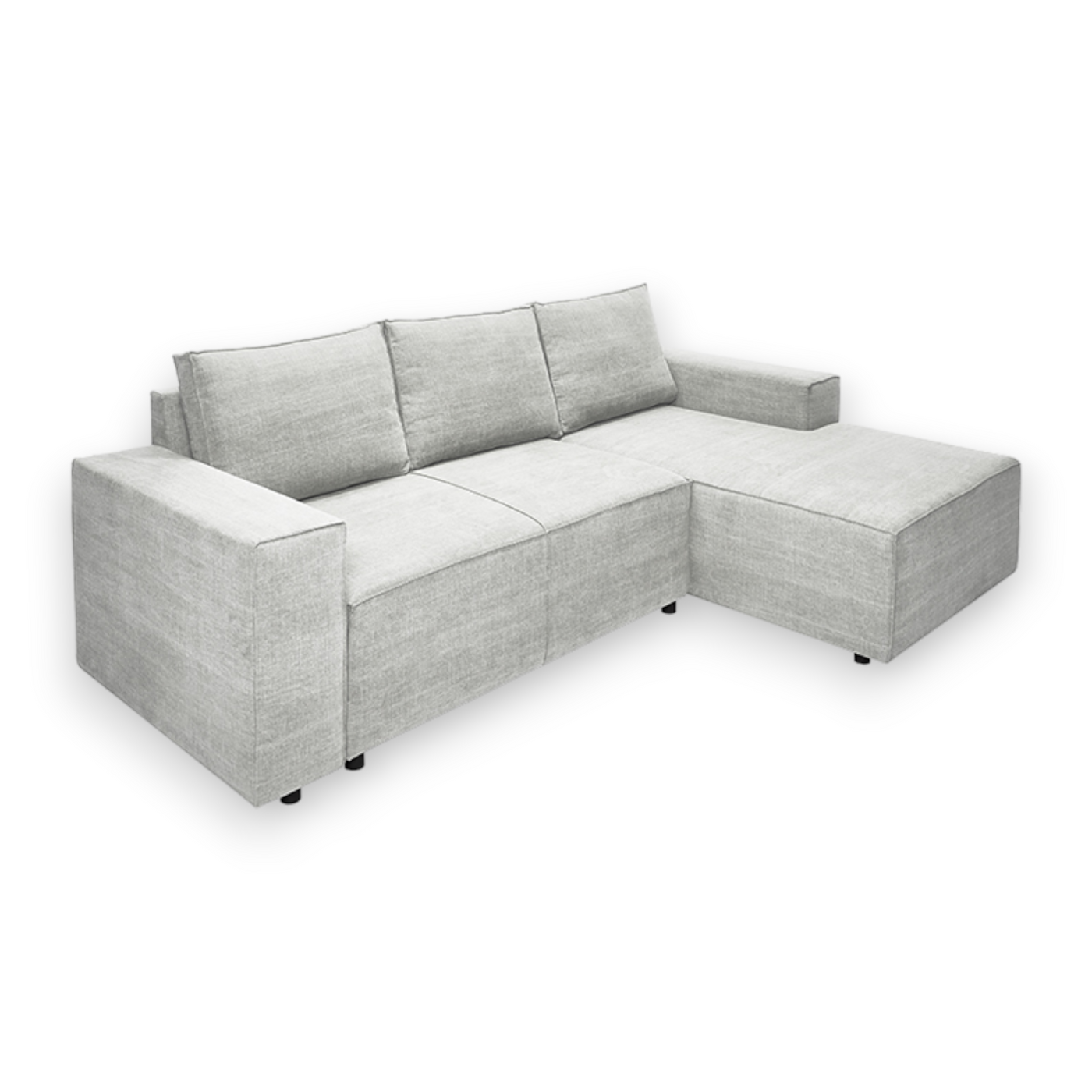 Karlstad Schlafsofa - 2 Sitzer mit Chaiselongue Rechts - Stoff Kiss Light Grey
