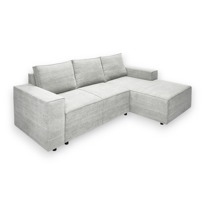 Karlstad Schlafsofa - 2 Sitzer mit Chaiselongue Rechts - Stoff Kiss Light Grey