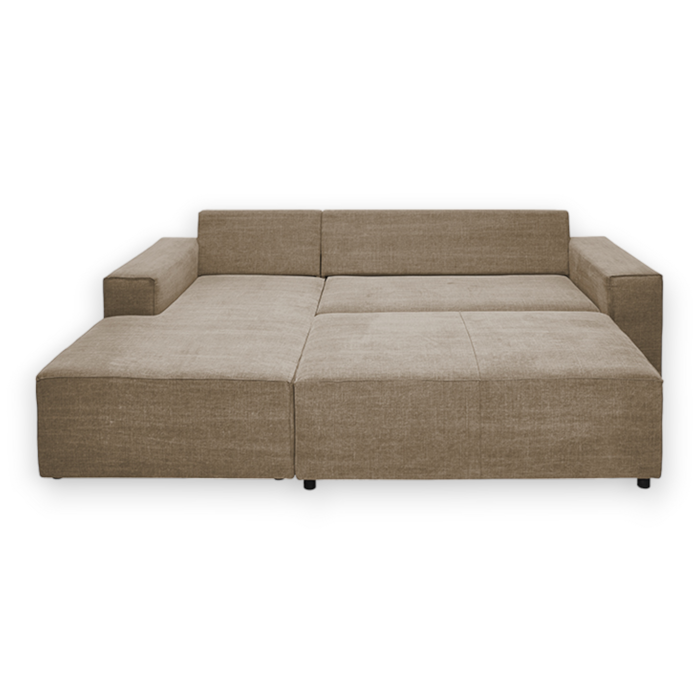 Karlstad Schlafsofa - 2 Sitzer mit Chaiselongue Links - Stoff Kiss Medium Brown