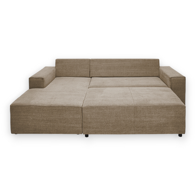 Karlstad Schlafsofa - 2 Sitzer mit Chaiselongue Links - Stoff Kiss Medium Brown