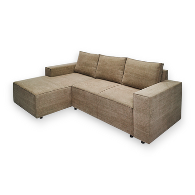 Karlstad Schlafsofa - 2 Sitzer mit Chaiselongue Links - Stoff Kiss Medium Brown