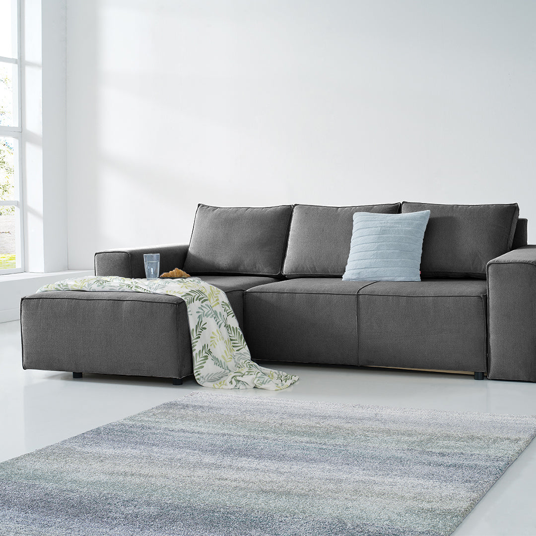 Karlstad Schlafsofa - 2 Sitzer mit Chaiselongue Links - Stoff Shadow Dark Grey | Outlet