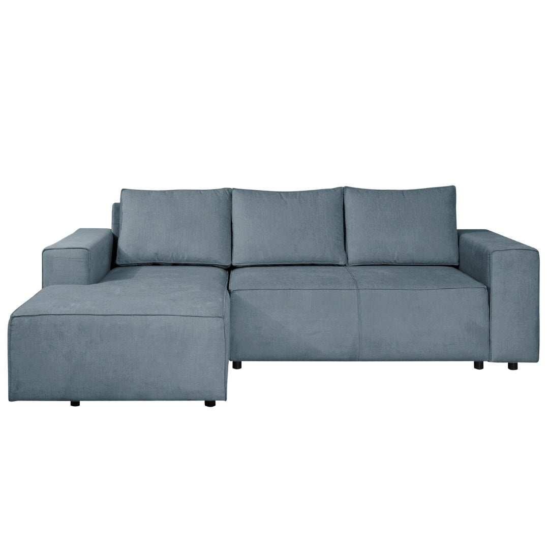 Karlstad Schlafsofa - 2 Sitzer mit Chaiselongue Links - Stoff Shadow Sky