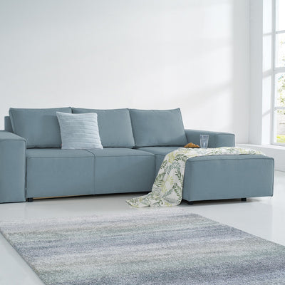 Karlstad Schlafsofa - 2 Sitzer mit Chaiselongue Rechts - Stoff Shadow Sky