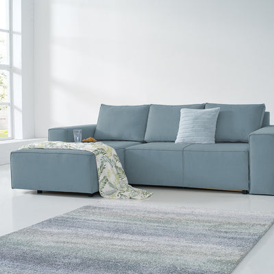 Karlstad Schlafsofa - 2 Sitzer mit Chaiselongue Links - Stoff Shadow Sky