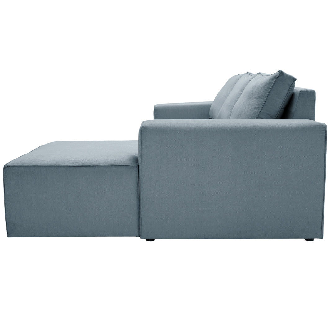 Karlstad Schlafsofa - 2 Sitzer mit Chaiselongue Rechts - Stoff Shadow Sky