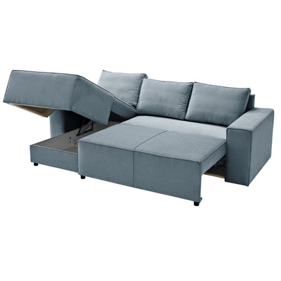 Karlstad Schlafsofa - 2 Sitzer mit Chaiselongue Links - Stoff Shadow Sky