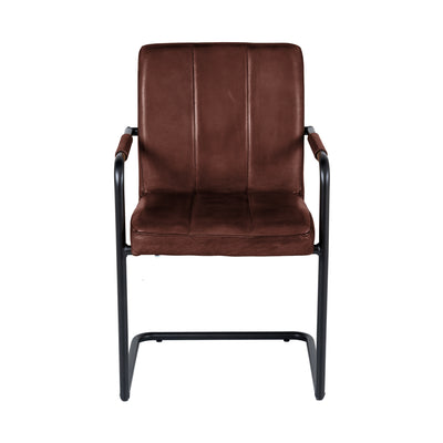 Anna Stuhl - mit Armlehne - Leder Texas Dark Brown
