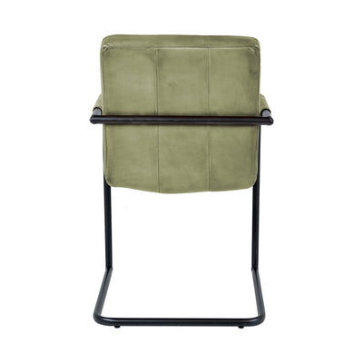 Anna Stuhl - mit Armlehne - Leder Texas Olive