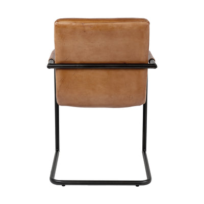 Emilia Stuhl - mit Armlehne - Leder Texas Brandy
