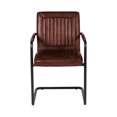 Emilia Stuhl - mit Armlehne - Leder Texas Dark Brown