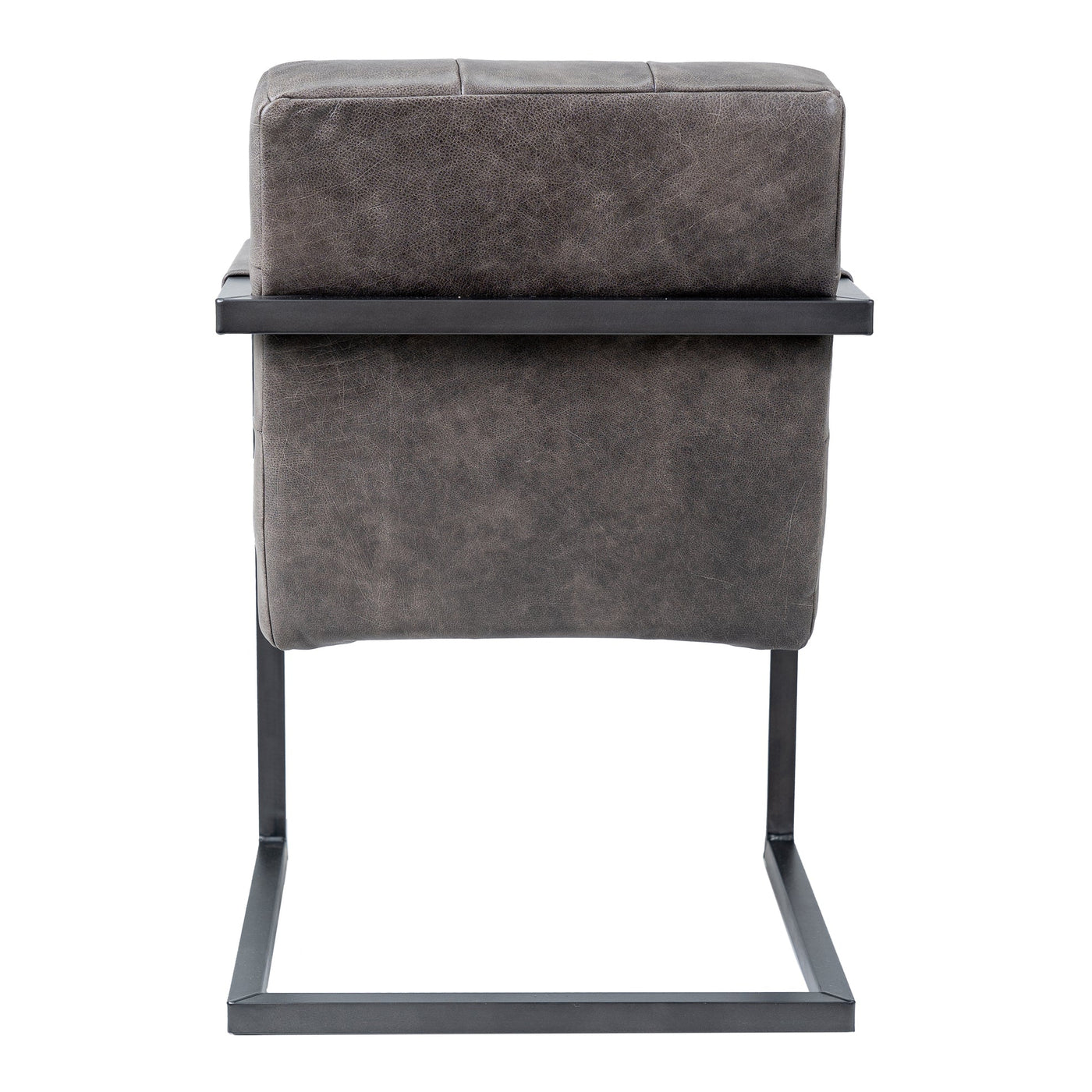 Olli - Stuhl mit Armlehne - Leder Ranch Grey