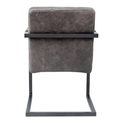 Olli - Stuhl mit Armlehne - Leder Ranch Grey