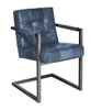 Olli - Stuhl mit Armlehne - Leder Texas New Blue