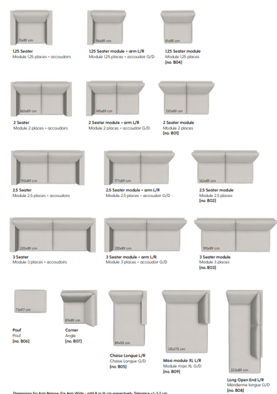 Louise Modulsofa - 2,5 Sitzer - Stoff Adore