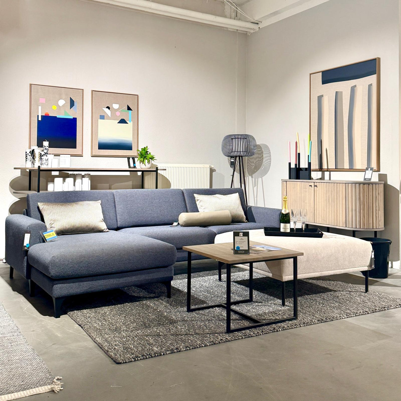 Louise Modulsofa - Stoff Brema Blue