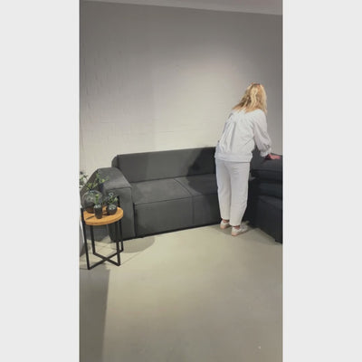 Karlstad Schlafsofa - 2 Sitzer mit Chaiselongue Rechts - Stoff Kiss Grey