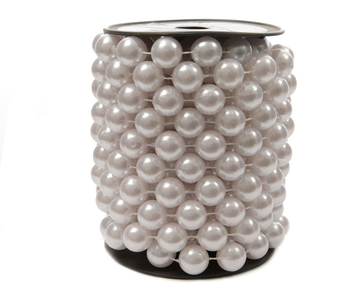 Perlenkette Kunststoff XL weiss - 5m
