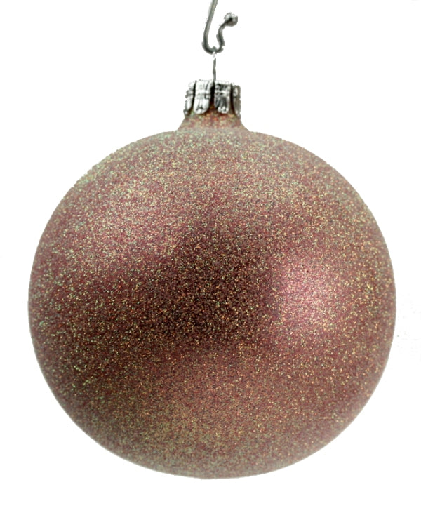 Weihnachtskugel Goldflimmer Größe 8cm rosa - 8cm