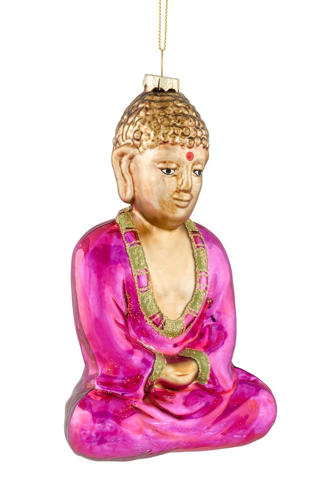 Hänger Buddha pink  - 10x16x6cm