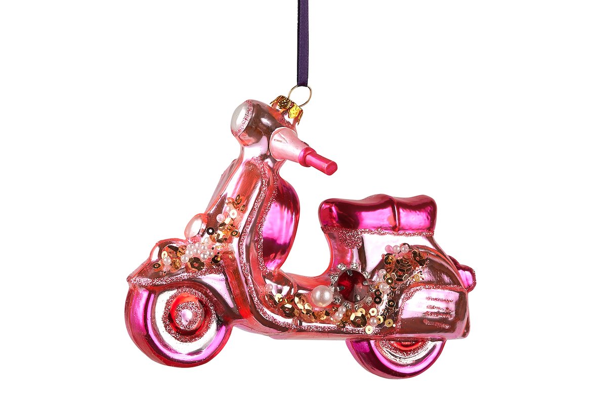 Hänger Motorroller, rosa  - 7x11x14cm