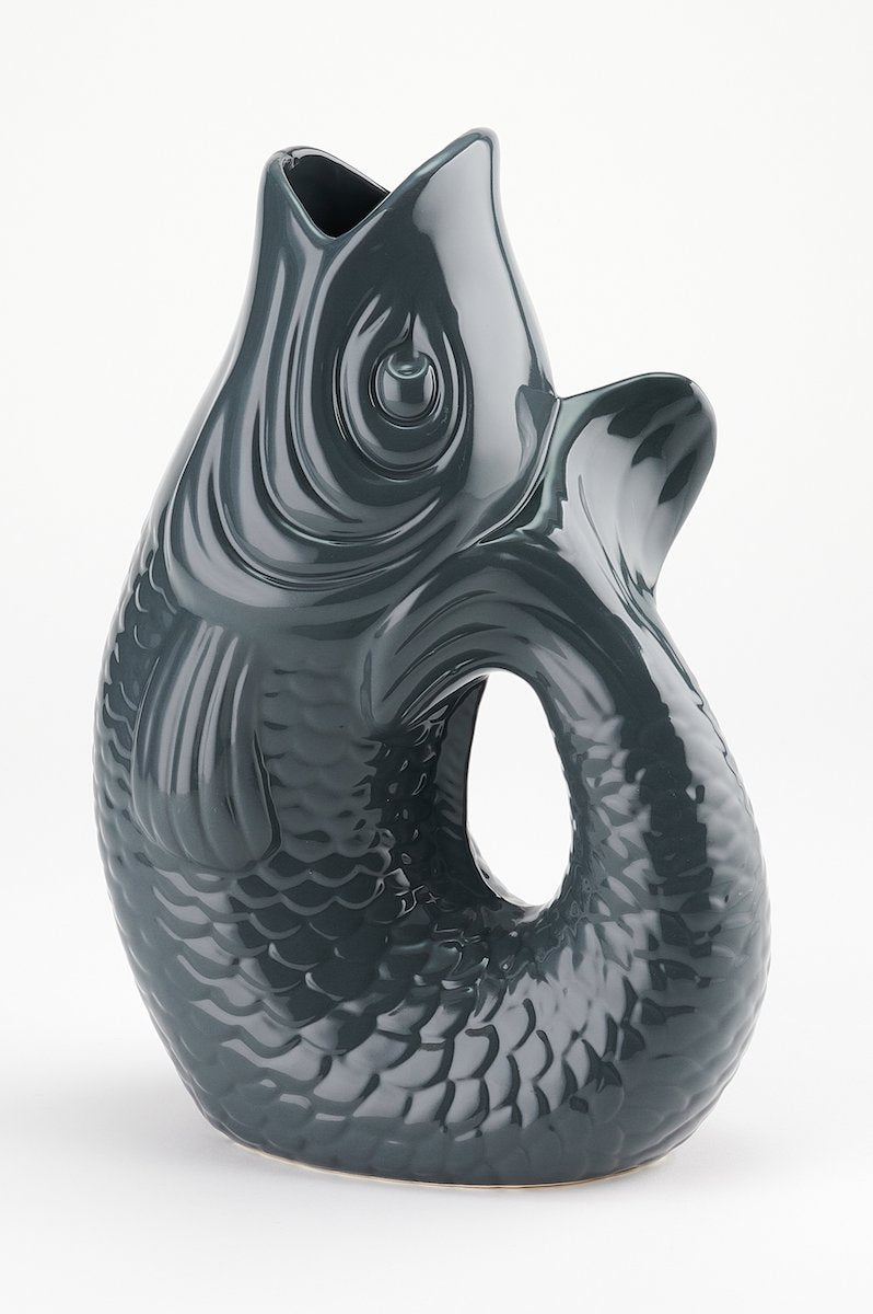 Karaffe/Vase Monsieur Carafon Grau L - 21x12,2x30,7cm